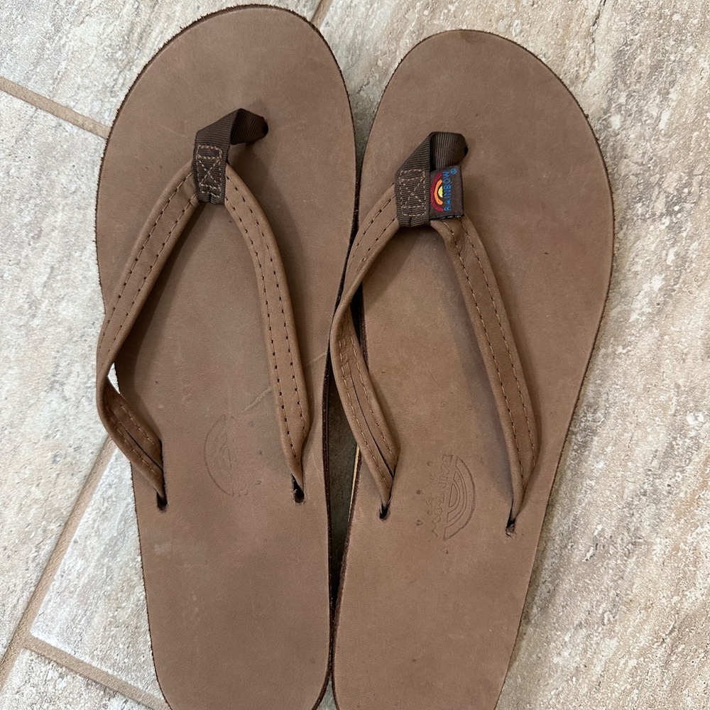Rainbow Sandals Brown Flip Flops